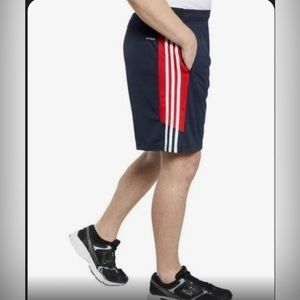 Adidas boys navy color red white side strap gym shorts size Xsmall 8